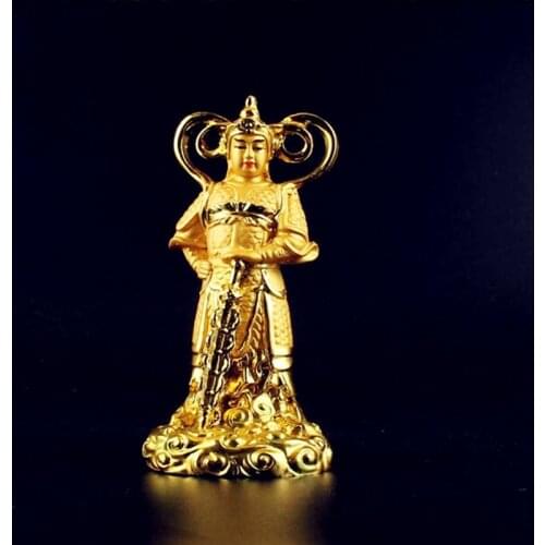 Chinese Taoist mythology Vedic Buddha statue resin gold-plated guardian demon statue Treasure of the town house free ship