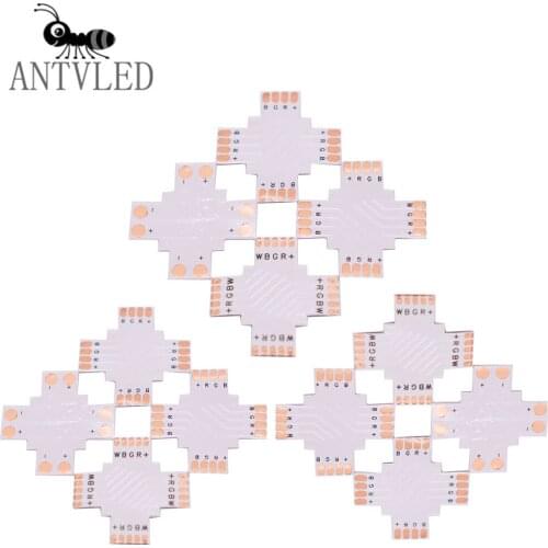 10pcs 2pin 3pin 4pin 5pin X PCB Shape Solderless Connector 10mm Led Corner Connector For WS2812B WS2811 WS2815 Led Strip Light