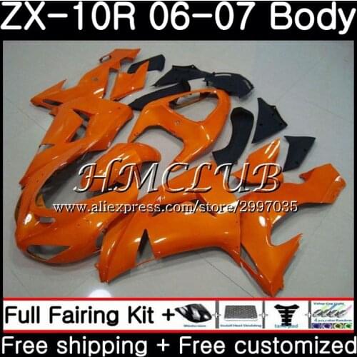 Bodywork For KAWASAKI NINJA ZX1000C ZX-10R 2006 2007 glossy orange 61HC.1 ZX1000 C ZX 10 R ZX 10R 06 07 ZX10R 06 07 Fairing kit