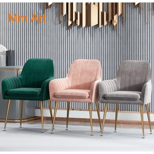 Armchairs Living Room Furniture Sofa Chair Nordic Modern Simplicity Dressing Chair Plush Light Luxury Bedroom Lounge Chairs