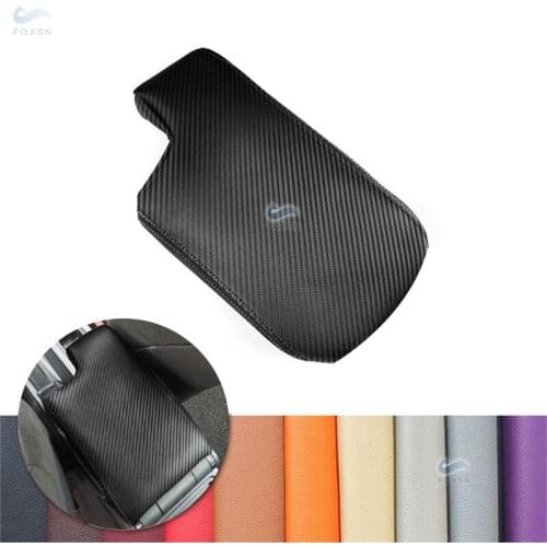 LHD For BMW 3 Series E46 1998- 2005 Car Accessories Center Console Lid Armrest Box Leather Cover Decor Carbon Texture-black line