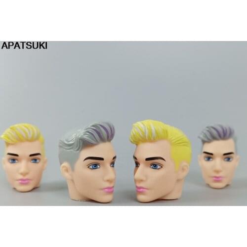 Make Up Golden Grey Hair Boy Doll Head for Ken Doll Heads for 1/6 BJD Dolls Accessories for Prince Ken DIY Toys for Children 1:6