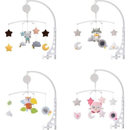 Cartoon Baby Crib Mobiles Rattles Music Educational Toys Bed Bell Carousel for Cots Infant Baby Toys 0-12 Months for Newborns