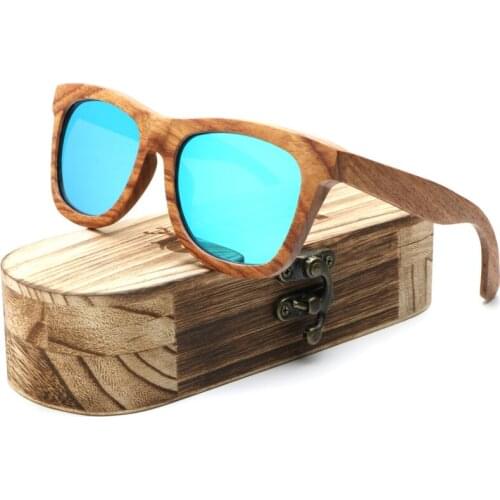 Ablibi Real Retro Wooden Sunglasses for Men Polarized Square Designer Wooden Sunglasses in Wood Box