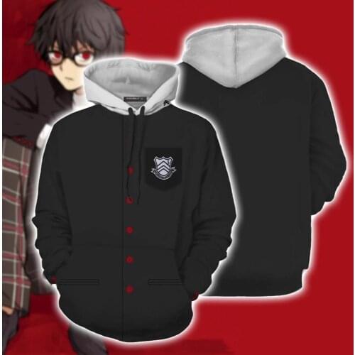 New Persona 5 Joker Hoodie Unisex Black Coat Ren Amamiya cosplay costume casual Jacket Women Men Cltothes casual Hoodie