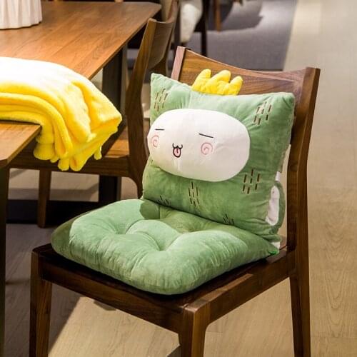 Animal Cartoon Back Sofa Hand Warmer Connected Blanket Three in One Plush Cushion
