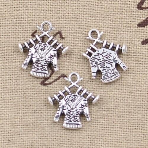 25pcs Charms Weave Sweater 19x17mm Antique Silver Color Plated Pendants Making DIY Handmade Tibetan Silver Color Jewelry