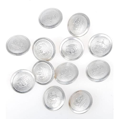 12 PCS WWI GERMAN OFFICER IMPERIAL CROWN TUNIC BUTTON SILVER 21MM