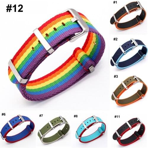 Nato Watch Band 20mm 22mm for Most Flat Interface Clock Strap Watch Replacement Wristband Buckle Belt