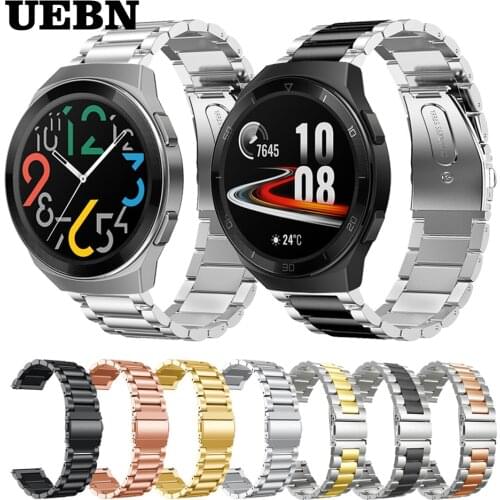 UEBN 22mm Stainless Steel Replacement Band For HUAWEI WATCH GT 2e strap Classic metal GT 2 46mm Bracelet watchbands