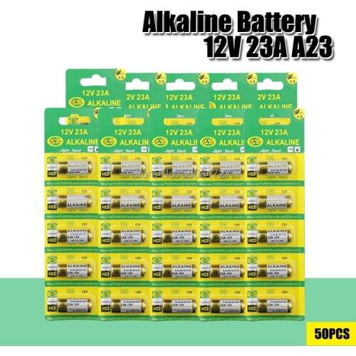 50pcs/Lot Alkaline Battery 12V 23A 23GA 21/23 A23 A23S E23A EL12 MN21 MS21 V23GA MN21 L1028 RV08 GP23A K23A For Doorbell remote