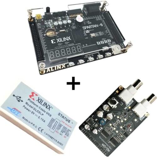 Xilinx Spartan 6 FPGA Kit XC6SLX9 Development Board + Platform USB Download Cable+8 Bit AD/DA Module XL015