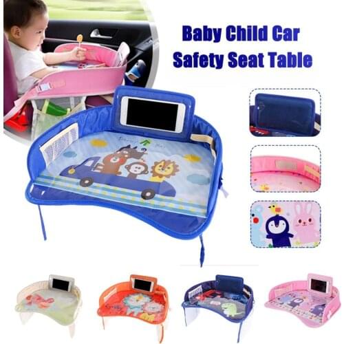 Car Table Kids Waterproof Table Car Seat Tray Storage Kids Toys Baby Fence Children Dining Drink Table In-car Accessories
