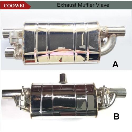 Car exhaust pipe Vacuum pump Variable Valve Mufflers Remote control Stainless steel Universal T shape One in two out 63MM