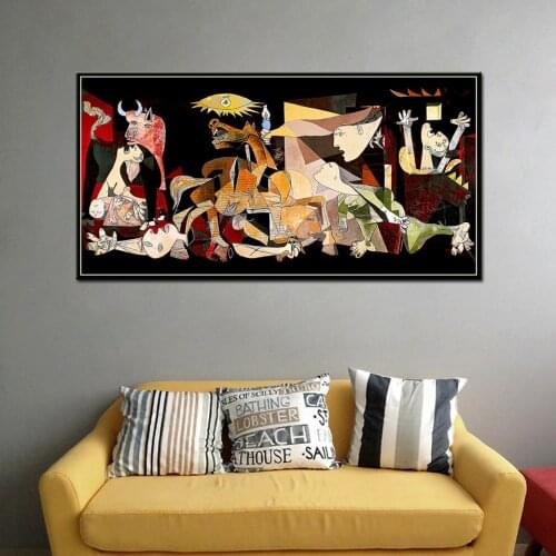 Spain France Picasso Guernica Vintage Classic German Canvas Art Print Painting Posters and Prints Wall Pictures Home Decoration