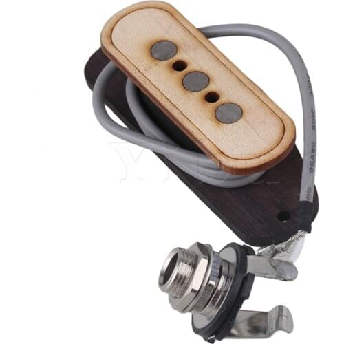 Yibuy 3-pole 4.3K Pre-wired 3 String Bass Pickup&Input Jack for Cigar Box Guitar