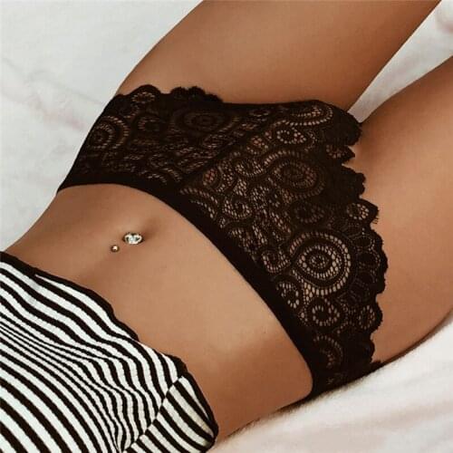 Ladies Summer Sexy Underwear Eyelash Lace Lingerie Woman G-string Panties Briefs T-back Panties Seamless Underwear Panties