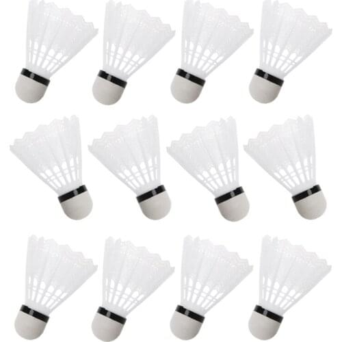 12Pcs White Badminton Plastic Shuttlecocks Indoor Outdoor Gym Sports Badminton Accessories Durable Badminton