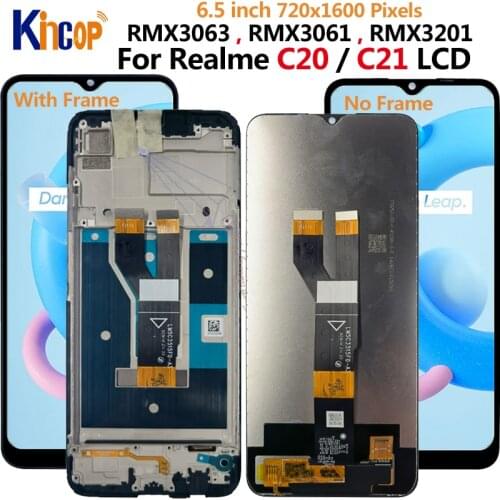 2021 Original Black 6.5 inch For Oppo Realme C20 LCD DIsplay Touch Screen Digitizer Panel Assembly Replacement For Realme C21