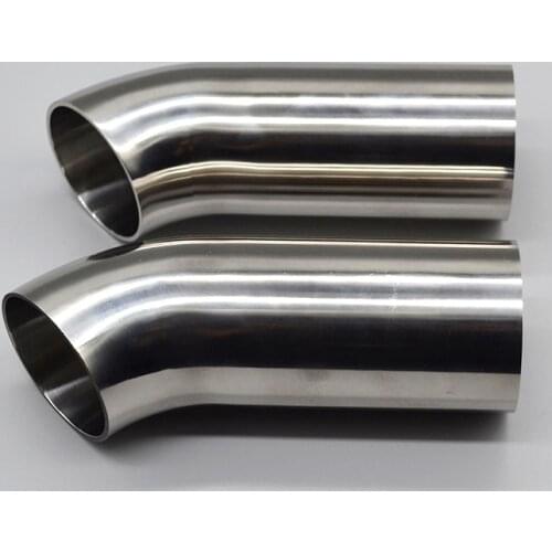 304 stainless steel welded 45 degree elbow polished extended straight edge 10 cm automotive exhaust chimney pipe