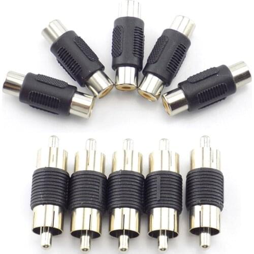 5pcs 10pcs RCA Connector Female to Female Coupler Plug Audio Video Cable Jack Plug Adapter Converter RCA Male to Male Joiner