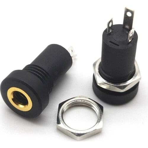 5 Pcs PJ-392A 3.5Mm 3 Pole Black Audio Jack Socket Stereo Solder Panel Connector