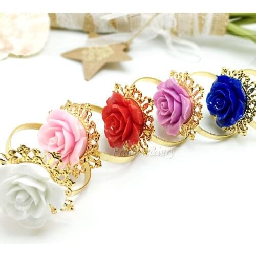 100 Pieces Rose Gold Silver Napkin Rings Holder Hoops Romantic Weeding Festival Party Table Decoration Supply