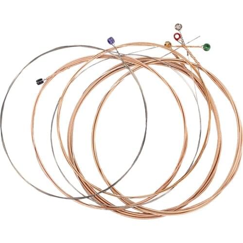 6pcs/set Copper Guitar Strings E-B-D-G-A-E for Acoustic Folk Guitar Replacement
