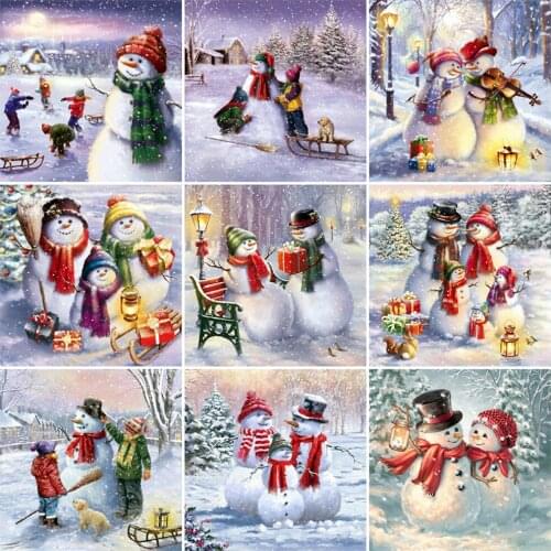 Evershine Diamond Painting 5D Snowman Diamond Mosaic Christmas Full Drill Beaded Embroidery Cartoon Picture Rhinestones Wall Art