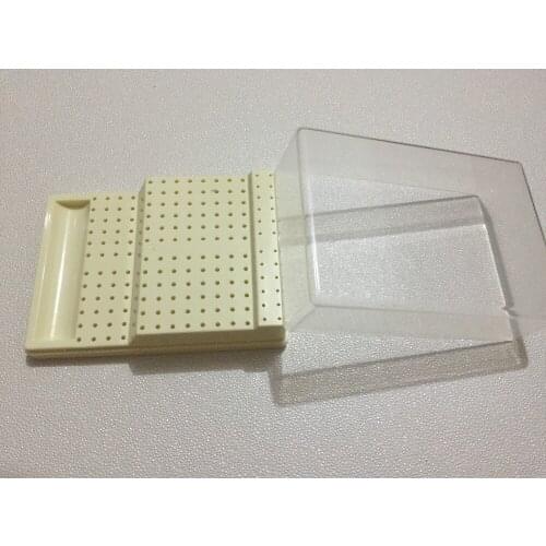 Free Shipping Dental Bur Block Holder Station with Lid - Plastic Holds 168 Burs RA - FG Dental Bur Holder block Station