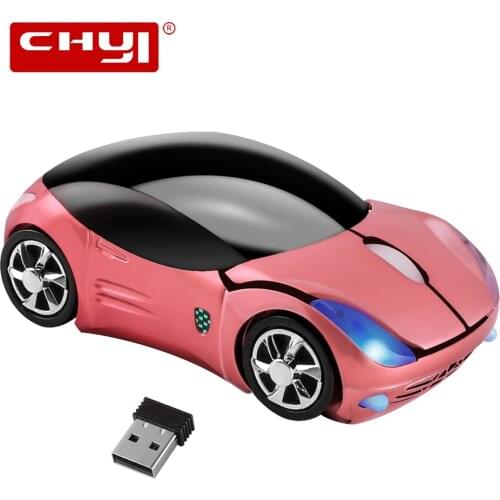 CHYI Car Shape Mini Wireless Mouse Ergonomic Usb Optical Sports Car Computer Mouse Cute 3D Cool Kid Gift PC Game Mice For Laptop