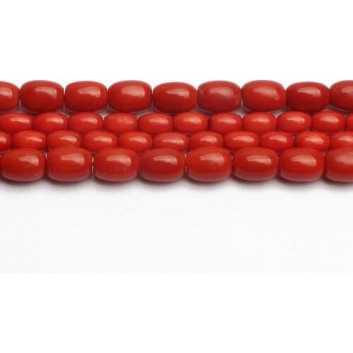 4x6/6x8mm Natural Red Coral Drum Shape Stone Beads Rondelle Spacer Beads for Accessories Jewellery Making DIY Bracelet 15"