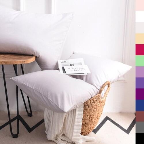 Custom Pillow case 70*70 Pure Cotton Luxury Solid Pillowcase 50*70 50*75 Decorative Pillow Cover Bedding for Hotel Light Gray