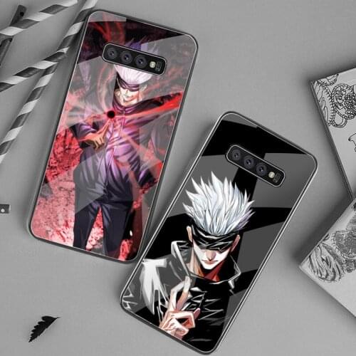 Jujutsu Kaisen Gojo Satori Phone Case Tempered Glass For Samsung S20 Plus S7 S8 S9 S10 Plus Note 8 9 10 Plus