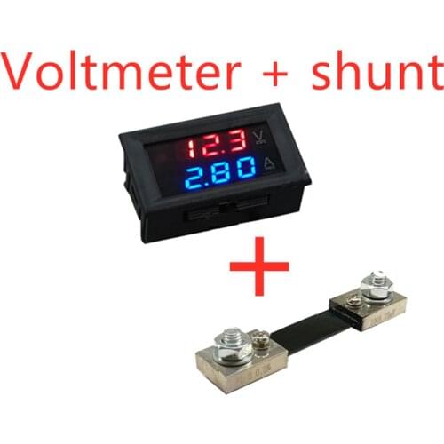 Mini digital voltmeter ammeter dc 100v 50a/100a panel ampere volt current voltmeter tester 0.56" dual led display shunt