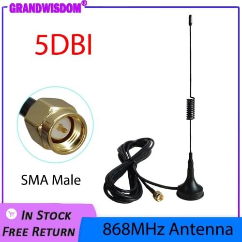 868Mhz 900 - 1800 Mhz GSM Antenna 3G 5dbi SMA Male With 300cm Cable 868 mhz 915 mhz antena Sucker Antenne base magnetic antennas