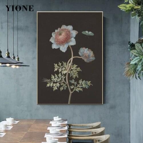 Antique Plants Art Oil Paintings Custom Flower Insect Butterfly Realistic Canvas Prints Wall Picture for Living Room Home Poster