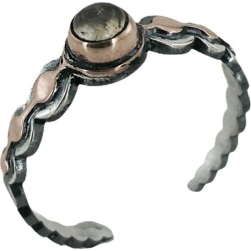 Natural Chrysolite, Peridot Stone Minimal Authentic 925 Sterling Silver Ring