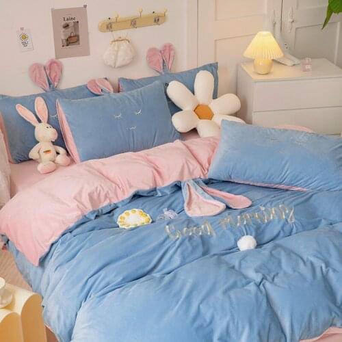 Yellow Velvet Duvet Cover Household Winter Warmth Thick Bedding Bedroom Set Twin Queen King Deep Nordic Bed 150 Bed Linen Cotton