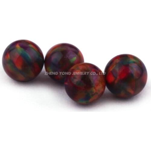 20pcs/Lot OP15 Round Ball Cut Synthetic Color Play Fire Loose Opal Bead With Full Hole/Half Hole/No Hole