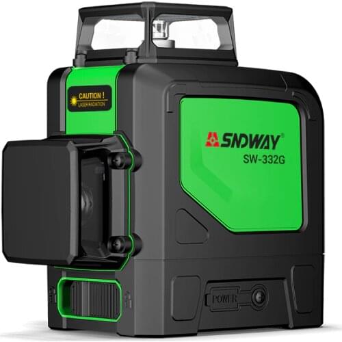 SNDWAY Laser Level green light 12 line wall meter high precision glare indoor and outdoor automatic infrared