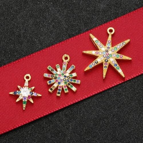 ZHUKOU 14x17mm Fashion Starfish Hexagon Snowflake Candy Crystal Pendant for Women Jewelry Accessories Making Model: VD447