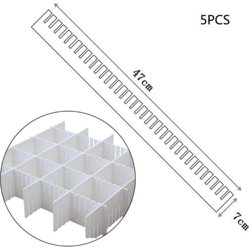 N80B Drawer Dividers, Drawer Divider Organizers 5PCS DIY Plastic Grid Adjustable Plastic Divider Household Storage Makeup Socks