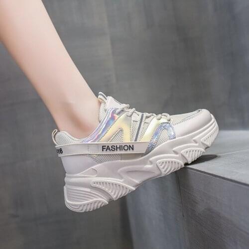 2021 New Summer Plus Size 41 Womens Shoes Thick-Soled Sports Casual Shoes Fashion Trend Old Shoes
