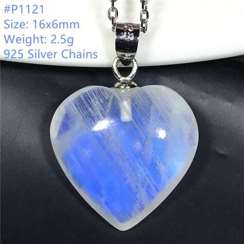 Top Natural Blue Light Moonstone Pendant For Women Lady Man Luck Love Gift Crystal Beads Silver Healing Gemstone Jewelry AAAAA