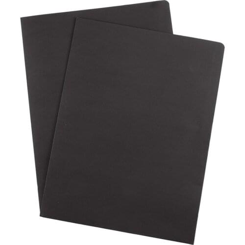 12Pcs A4 2Pockets Kraft Paper File Folder Brown Holder Document Folder Office Project File Presentation Folder (Black)