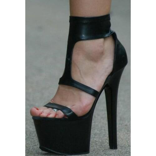 Sexy black lacquered platform sandals.Classic 17cm princess shoes sexy dancing shoes, womens high-heeled sandals