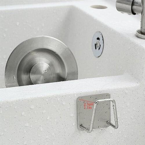 Stainless Steel Sponges Holder Self Adhesive Sink Sponges Drain Drying Rack Kitchen Sink Accessories Storage Organizer