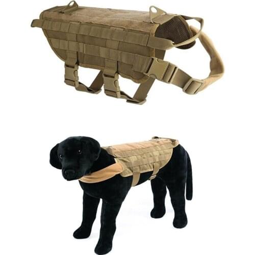 Adjustable Military Tactical Pet Dog Harness Portable Working Dog Vest Nylon Training Collars For Medium Large Dogs Supplies