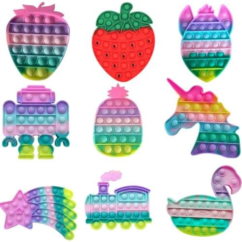 Sensory Toys Fidget Reliver Stress Toys Rainbow Push It Bubble Antistress Toys Sensory Toy To Relieve Autism Free Shipping